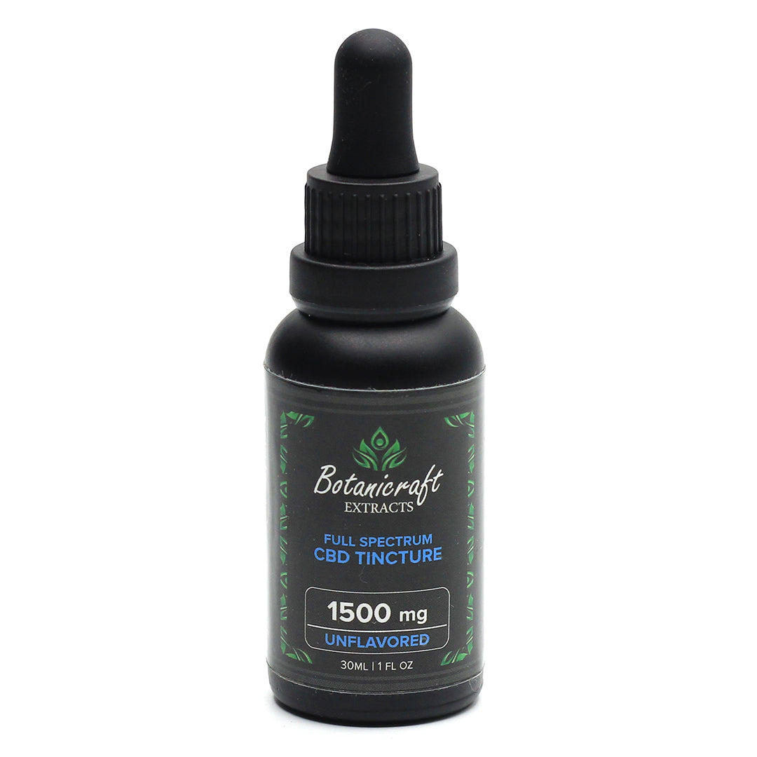 Bottles of 1500 mg full spectrum CBD oil | Unflavored | Botanicraft Extracts