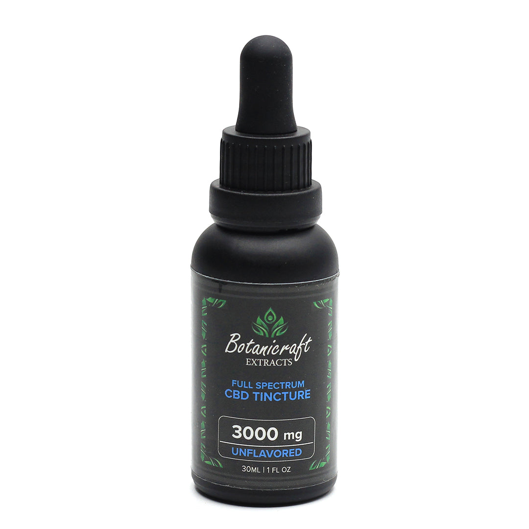 Bottles of 3000 mg full spectrum CBD oil | Unflavored | Botanicraft Extracts
