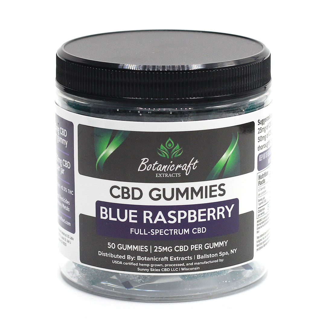 Blue Raspberry CBD gummies | 50 pieces | Botanicraft Extracts