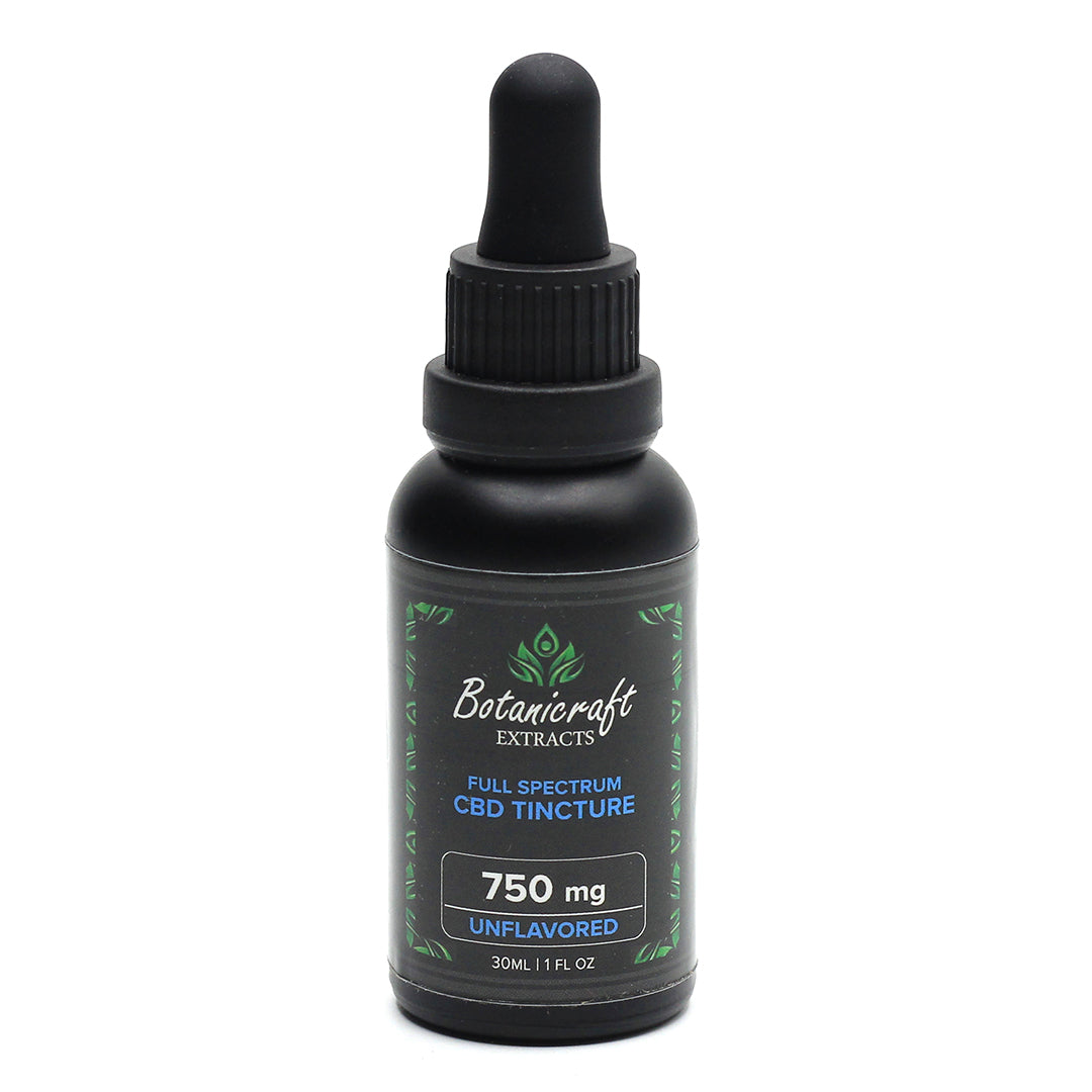 Bottles of 750 mg full spectrum CBD oil | Unflavored | Botanicraft Extracts