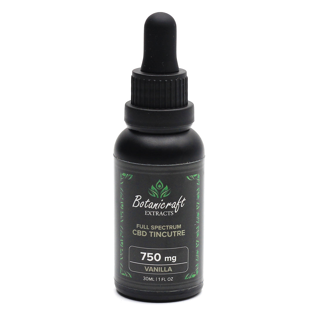 Bottles of 750 mg full spectrum CBD oil | Vanilla Flavor | Botanicraft Extracts