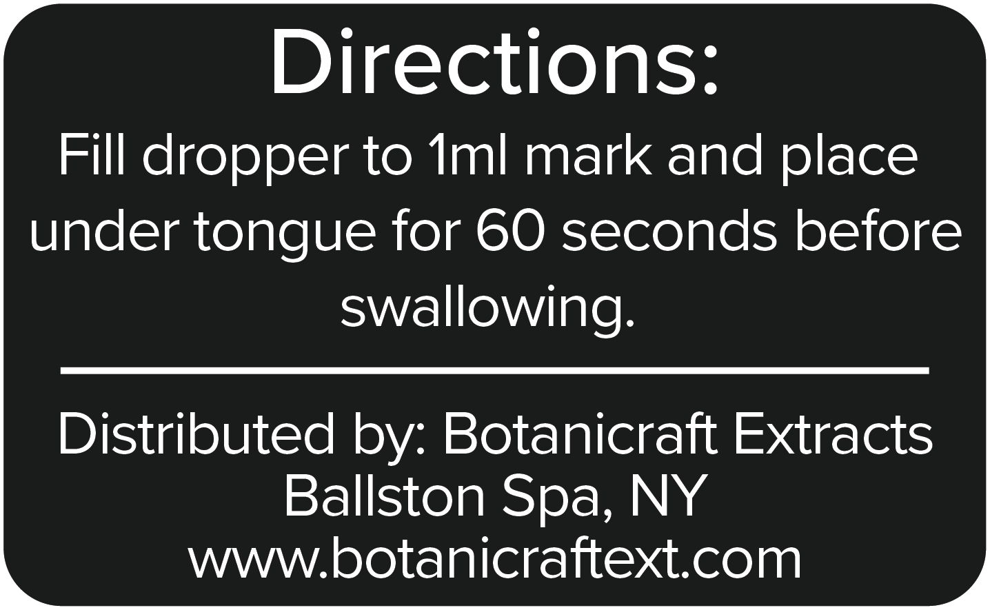 Directions for 750 mg full spectrum CBD oil | Natural Flavor | Botanicraft Extractss